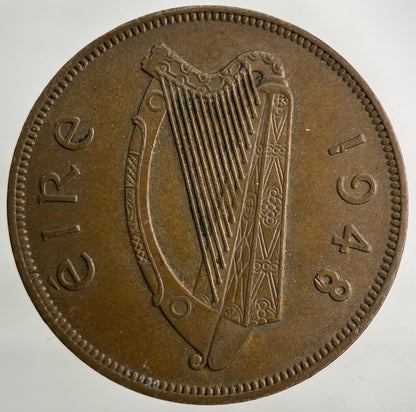 1948 Irish Ireland One Penny Coin | Very High Grade
