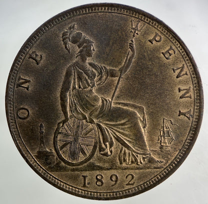 1892 Victoria One Penny Coin | Very High Grade