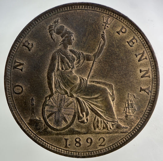 1892 Victoria One Penny Coin | Very High Grade
