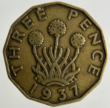 1937 George VI Brass Threepence Coin | Fine Collectable Grade