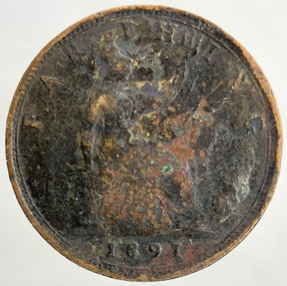 1891 Victoria Farthing Coin | Fair Grade