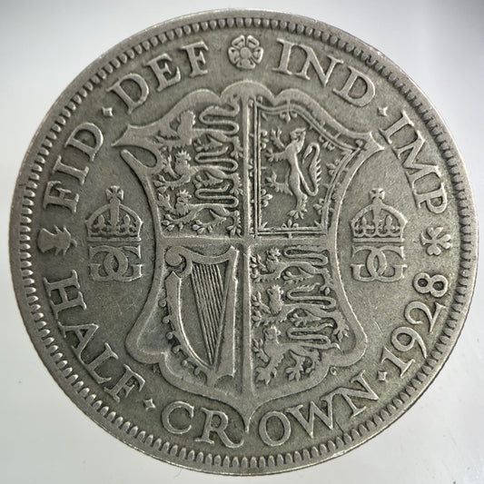 1928 George V Half - Crown Silver Coin | Fine Collectable Grade
