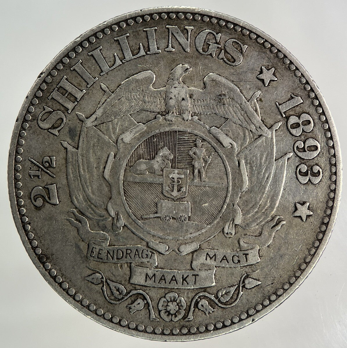 1893 South Africa Half - Crown Silver Coin | Very High Grade
