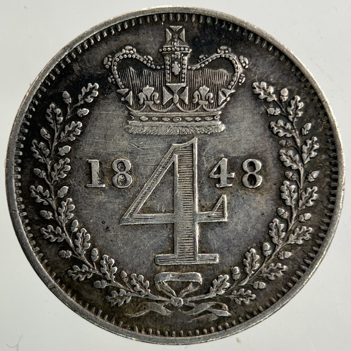 1848 Victoria Maundy Four - Pence Silver Coin | Very High Grade