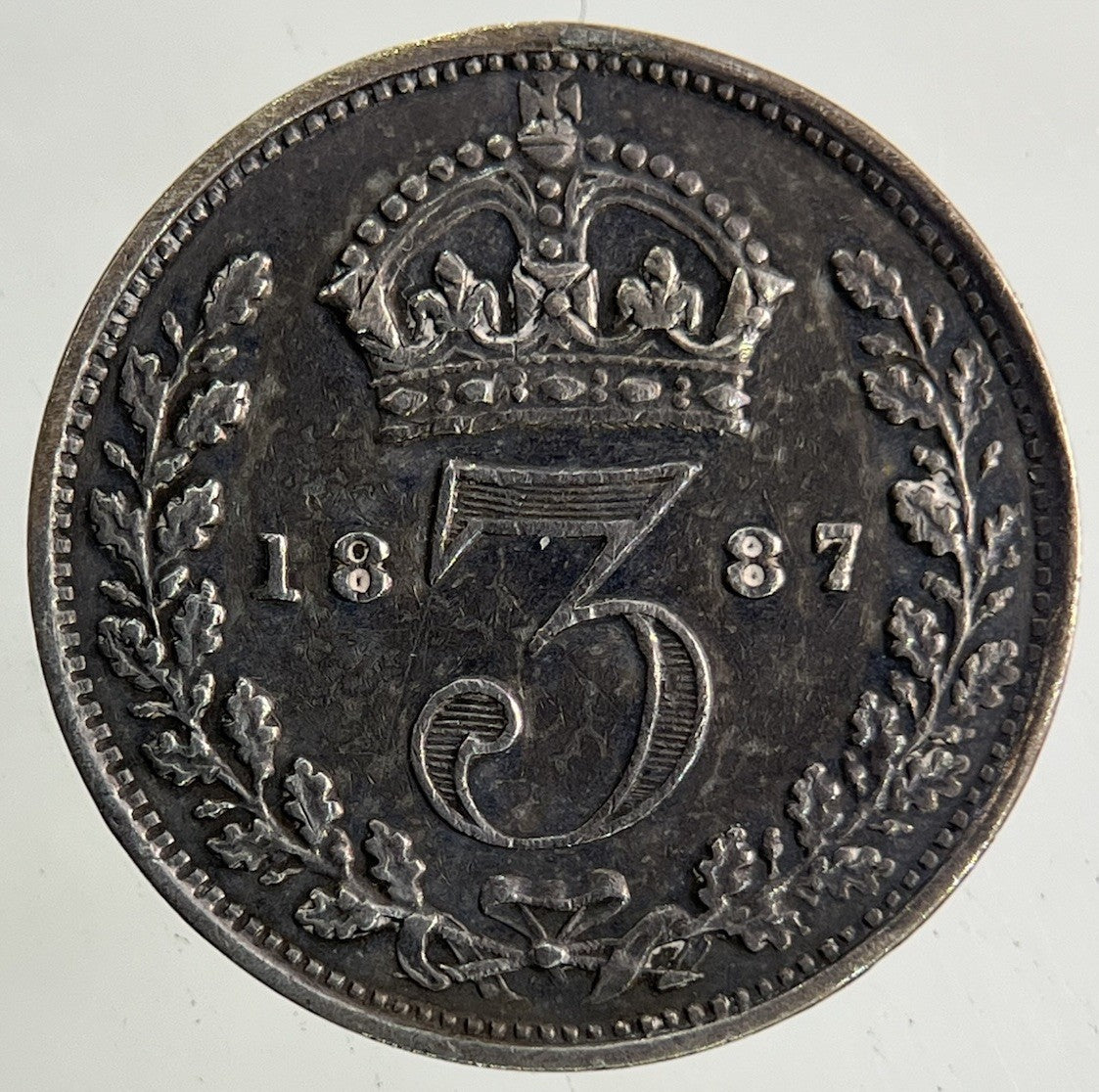 1887 Victoria Threepence Silver Coin | Very High Grade