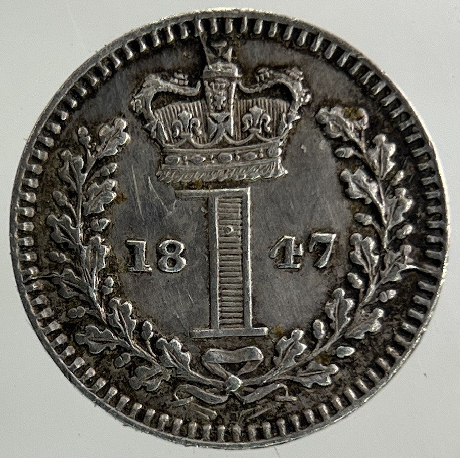 1847 Victoria Maundy One - Pence Penny Silver Coin | Very High Grade