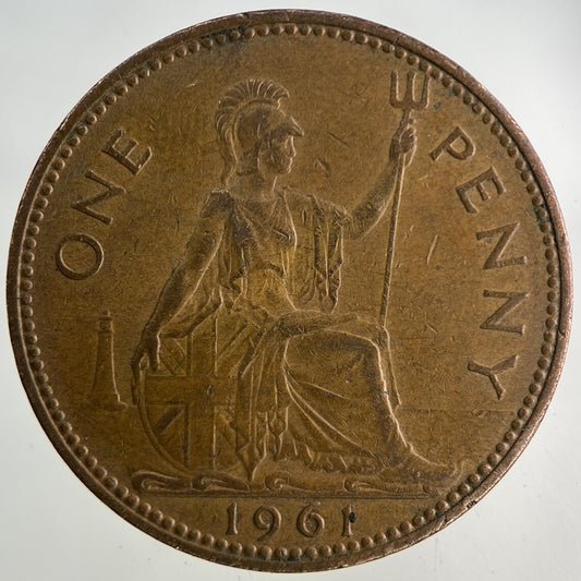 1961 Elizabeth II 2nd One Penny Coin | Fine Collectable Grade