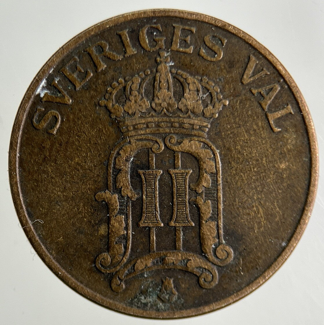 1907 Sweden 2 Ore Coin | Fine Collectable Grade