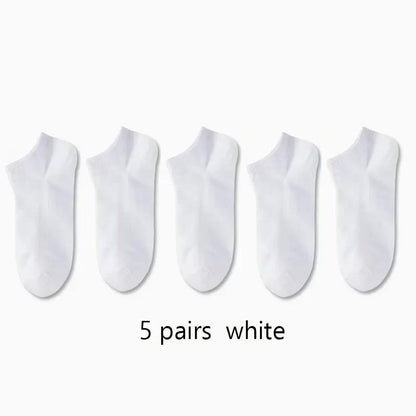 5 Pack Womens Trainer White Ankle Socks Invisible Cotton Low Cut Sports Socks
