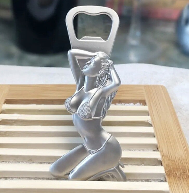 Metal Woman In Bikini Bottle Opener Fridge Magnet Premium Gift UK