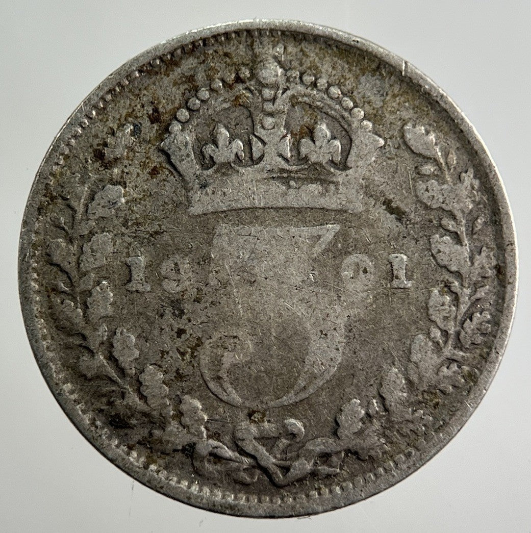 1901 Victoria Threepence Silver Coin | Collectable Grade