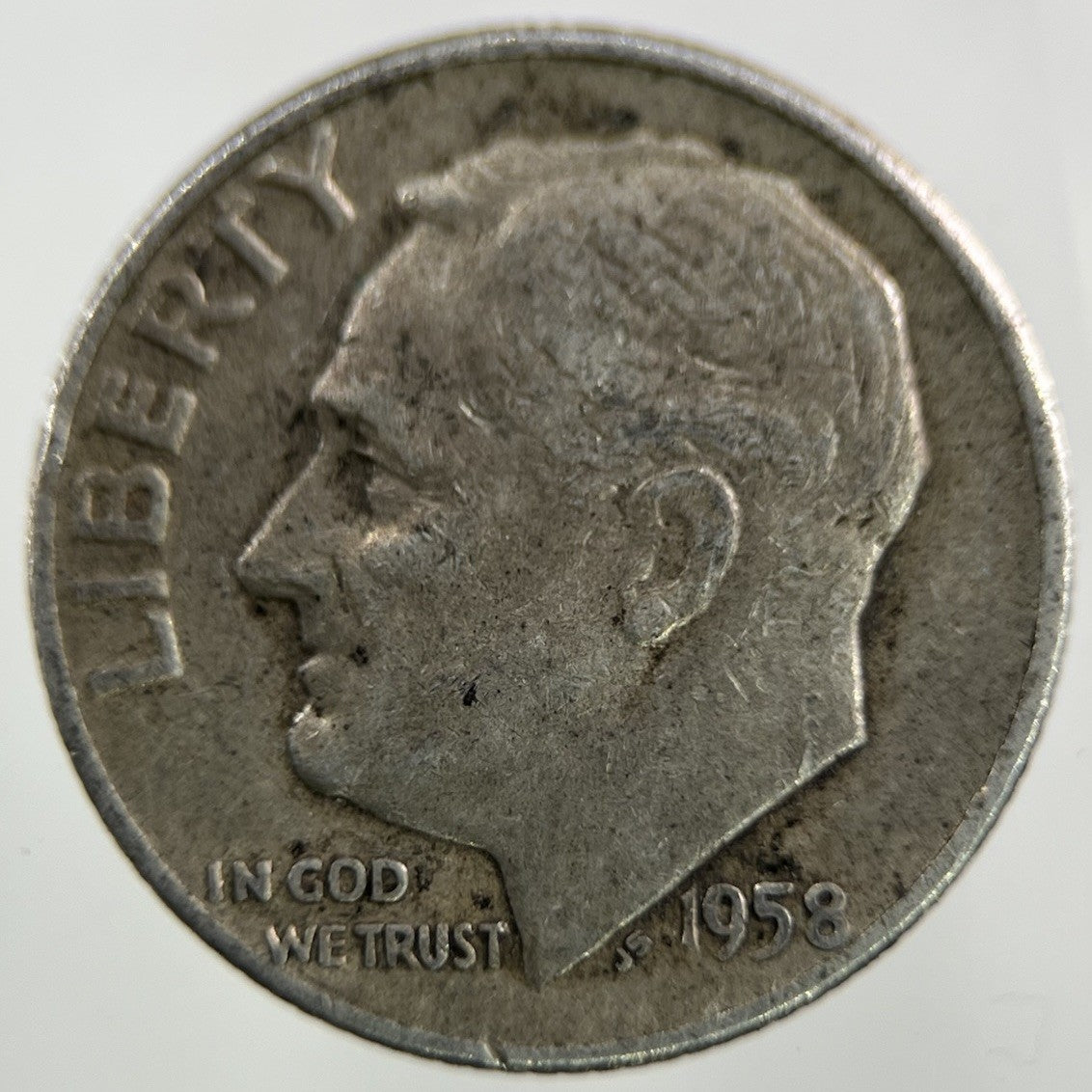 1958 - D US USA Roosevelt Dime Silver Coin | Collectable Grade