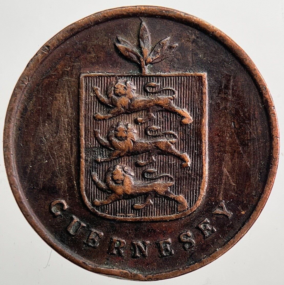 1830 Guernsey 1 One Double Coin | Fine Collectable Grade | a7486