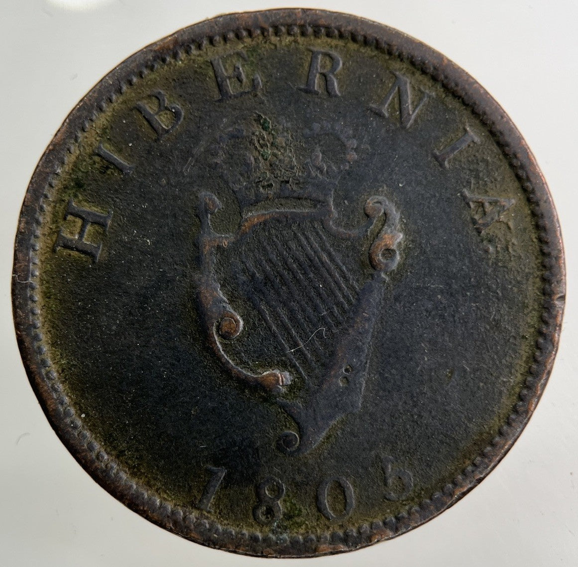 1805 Irish Ireland Half - Penny Coin | Fine Collectable Grade