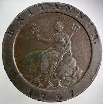1797 George III 3rd Cartwheel Two - pence Coin | Fine Collectable Grade