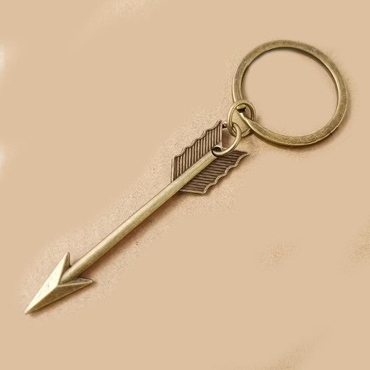 Mini Metal Yellow Arrow Keyring Premium Keychain Gift UK
