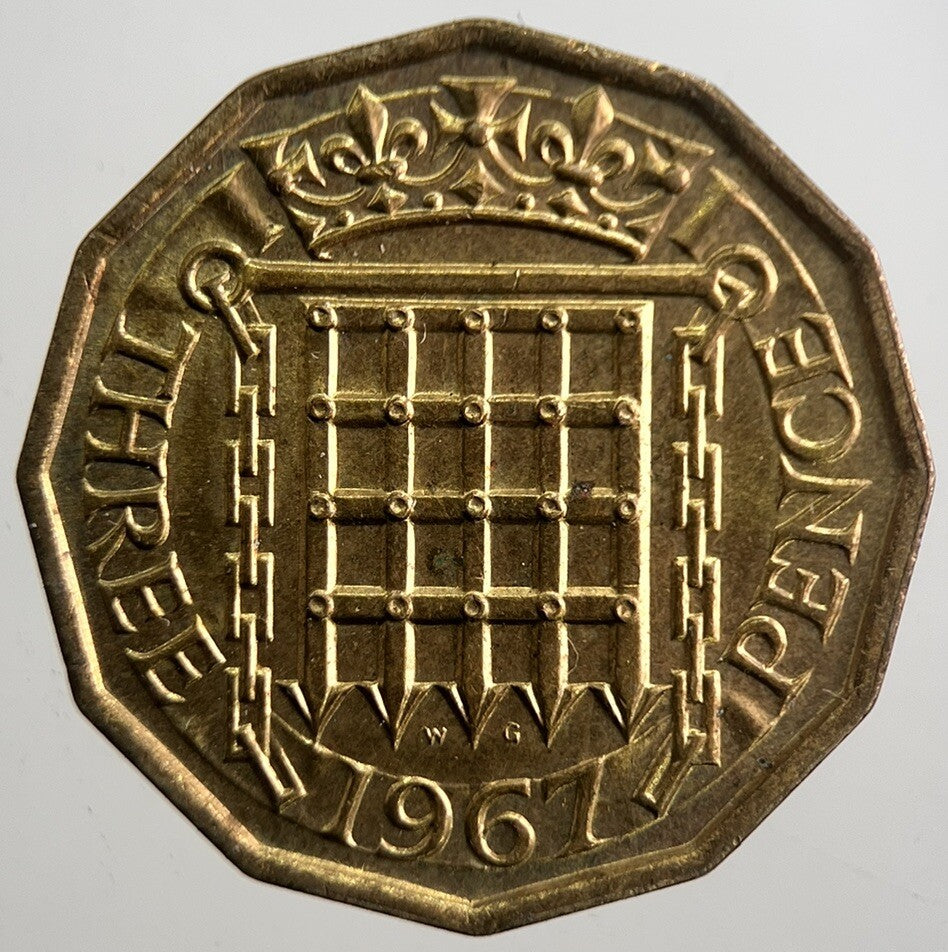1967 British Brass Threepence Coin | Very High Grade | a7711