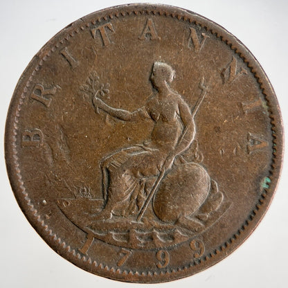 1799 George III Half - Penny | British Coin | Collectable Grade | a1839
