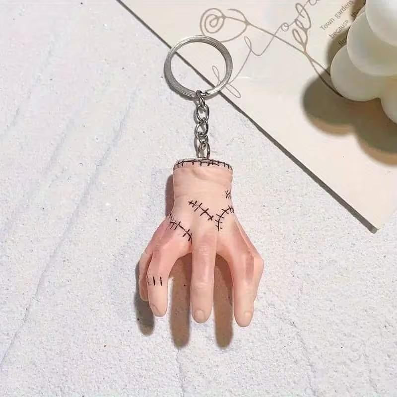Mini Spooky Stitched Hand Gothic Keyring Premium Keychain Gift UK