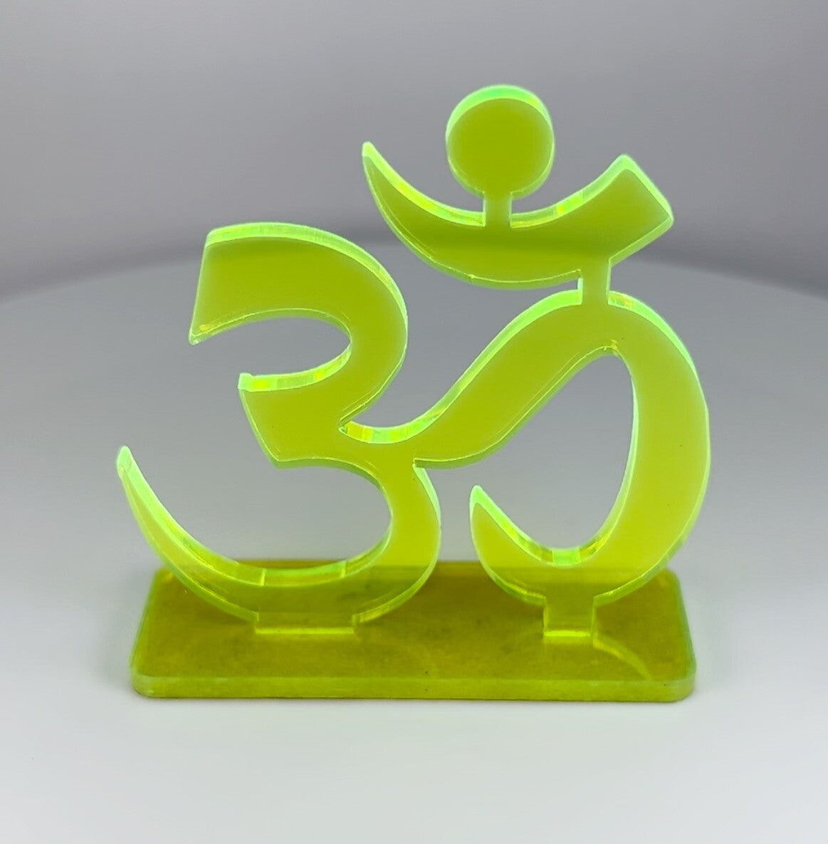 Clear Green Hindu Hinduism Om Symbol Display Stand