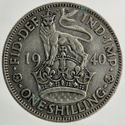 1940 George VI Shilling Silver Coin | Fine Collectable Grade