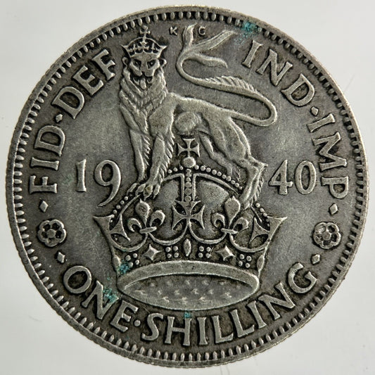 1940 George VI Shilling Silver Coin | Fine Collectable Grade