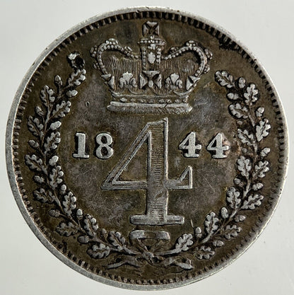 1844 Victoria Maundy Four - Pence Silver Coin | Very High Grade