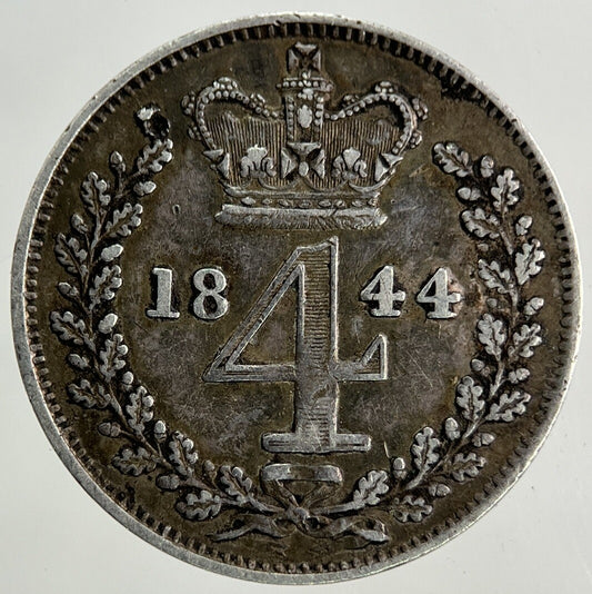 1844 Victoria Maundy Four - Pence Silver Coin | Very High Grade
