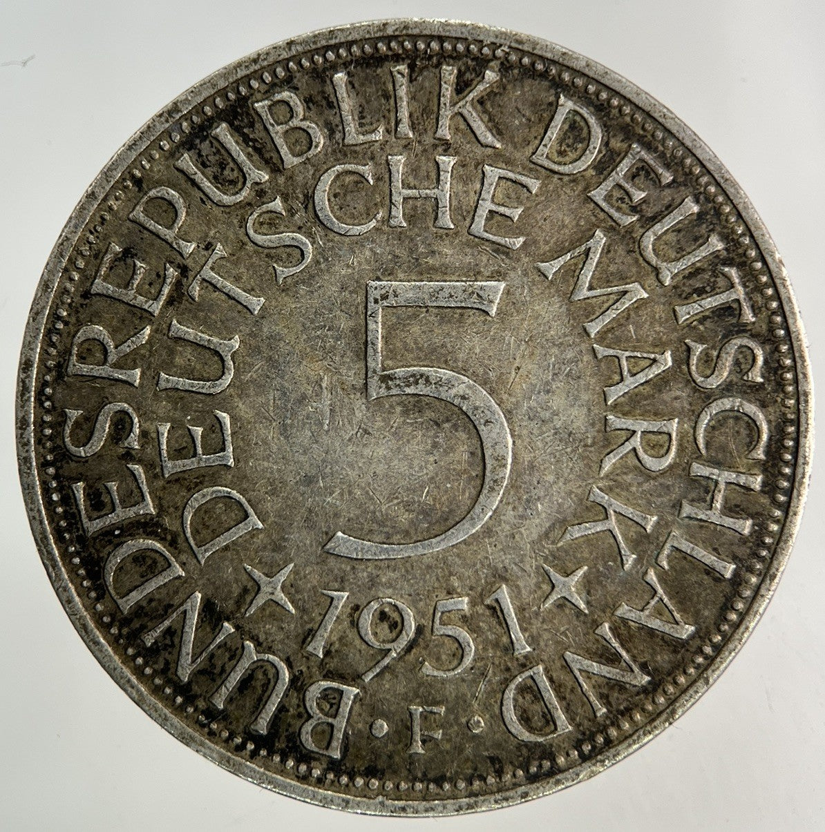 1951 Germany 5 Mark Silver Coin | Very High Grade
