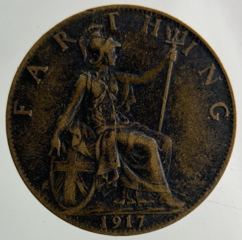 1917 George V Farthing Coin | Fine Collectable Grade