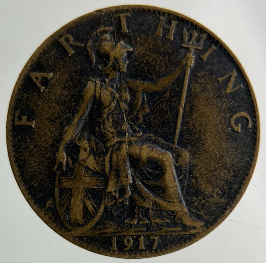 1917 George V Farthing Coin | Fine Collectable Grade