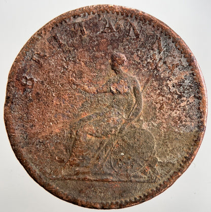1806 George 3rd III Half - Penny British Coin | Worn Grade | a2358