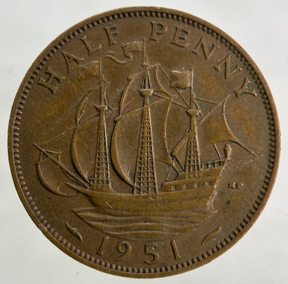 1951 George VI Half - Penny Coin | Fine Collectable Grade