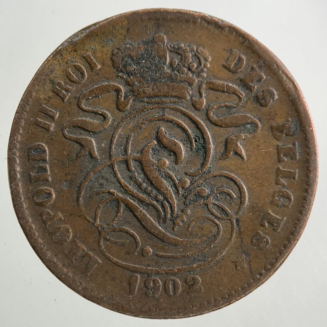 1902 Belgium 2 Centimes Coin | Fine Collectable Grade