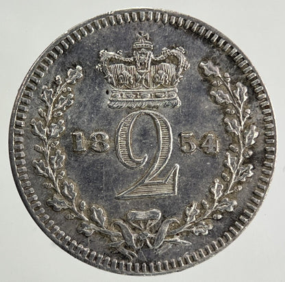 1854 Victoria Maundy Two - Pence Silver Coin | Very High Grade