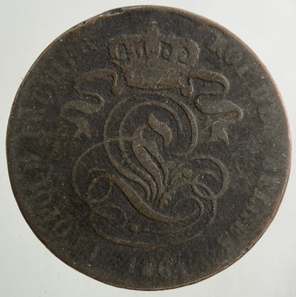 1864 Belgium 2 Centimes Coin | Collectable Grade