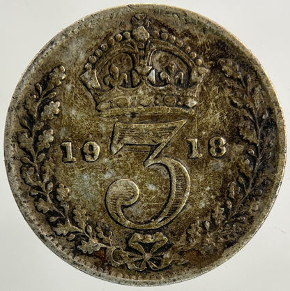 1918 George V Threepence Silver Coin | Fine Collectable Grade