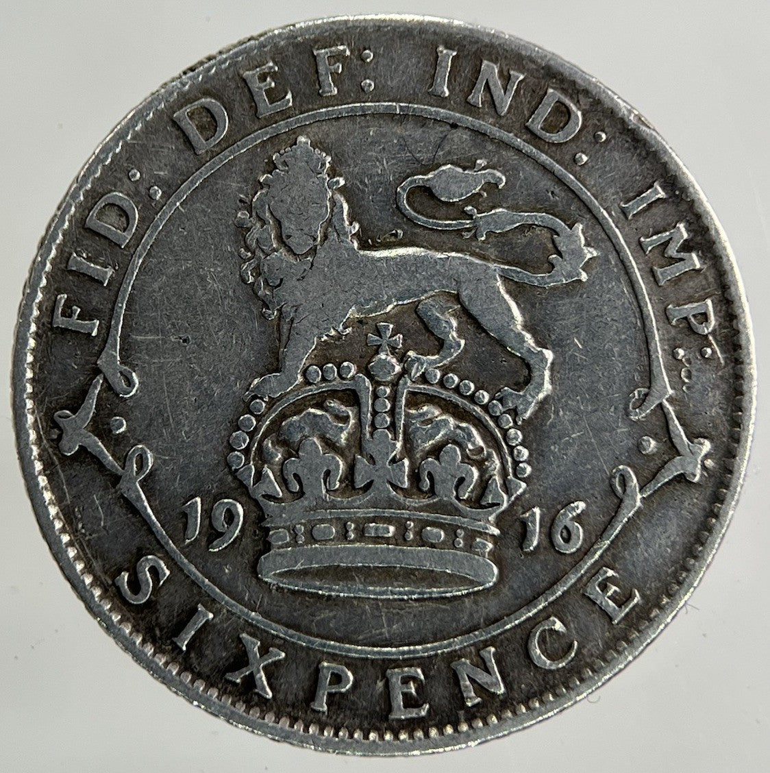 1916 George V Sixpence Silver Coin | Fine Collectable Grade