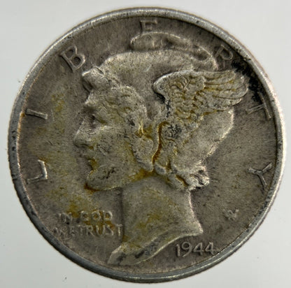 1944 US USA Mercury Dime Silver Coin | Fine Collectable Grade