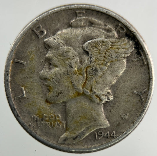 1944 US USA Mercury Dime Silver Coin | Fine Collectable Grade