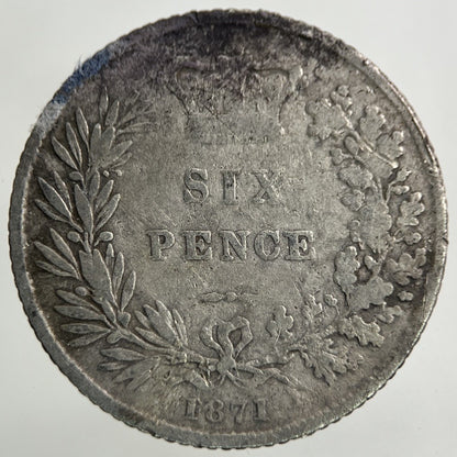 1871 Victoria Sixpence Silver Coin | Collectable Grade