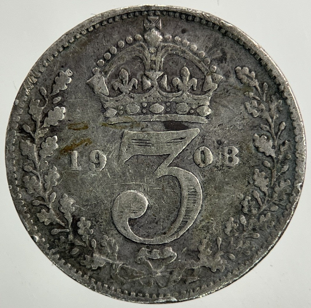 1908 Edward VII Threepence Silver Coin | Collectable Grade