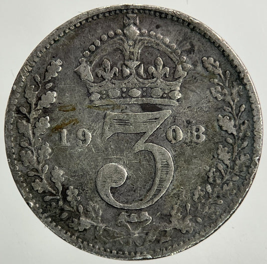 1908 Edward VII Threepence Silver Coin | Collectable Grade