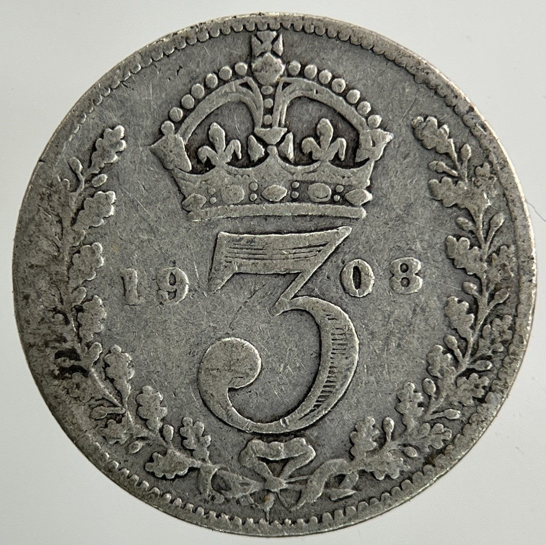 1908 Edward VII Threepence Silver Coin | Collectable Grade