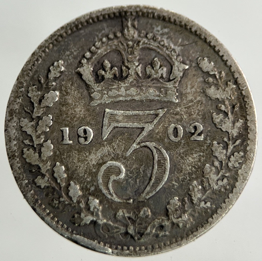 1902 Edward VII Threepence Silver Coin | Fine Collectable Grade