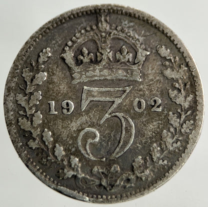 1902 Edward VII Threepence Silver Coin | Fine Collectable Grade