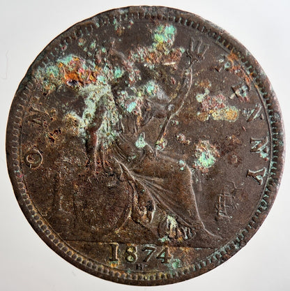 1874 - H Victoria One Penny Coin | Fine Collectable Grade | a3240