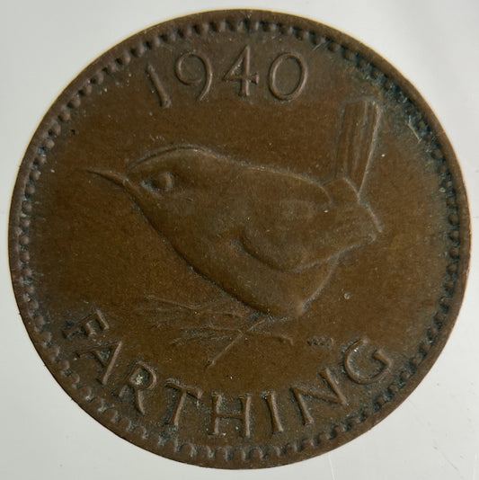 1940 George VI Wren Farthing Coin | Collectable Grade