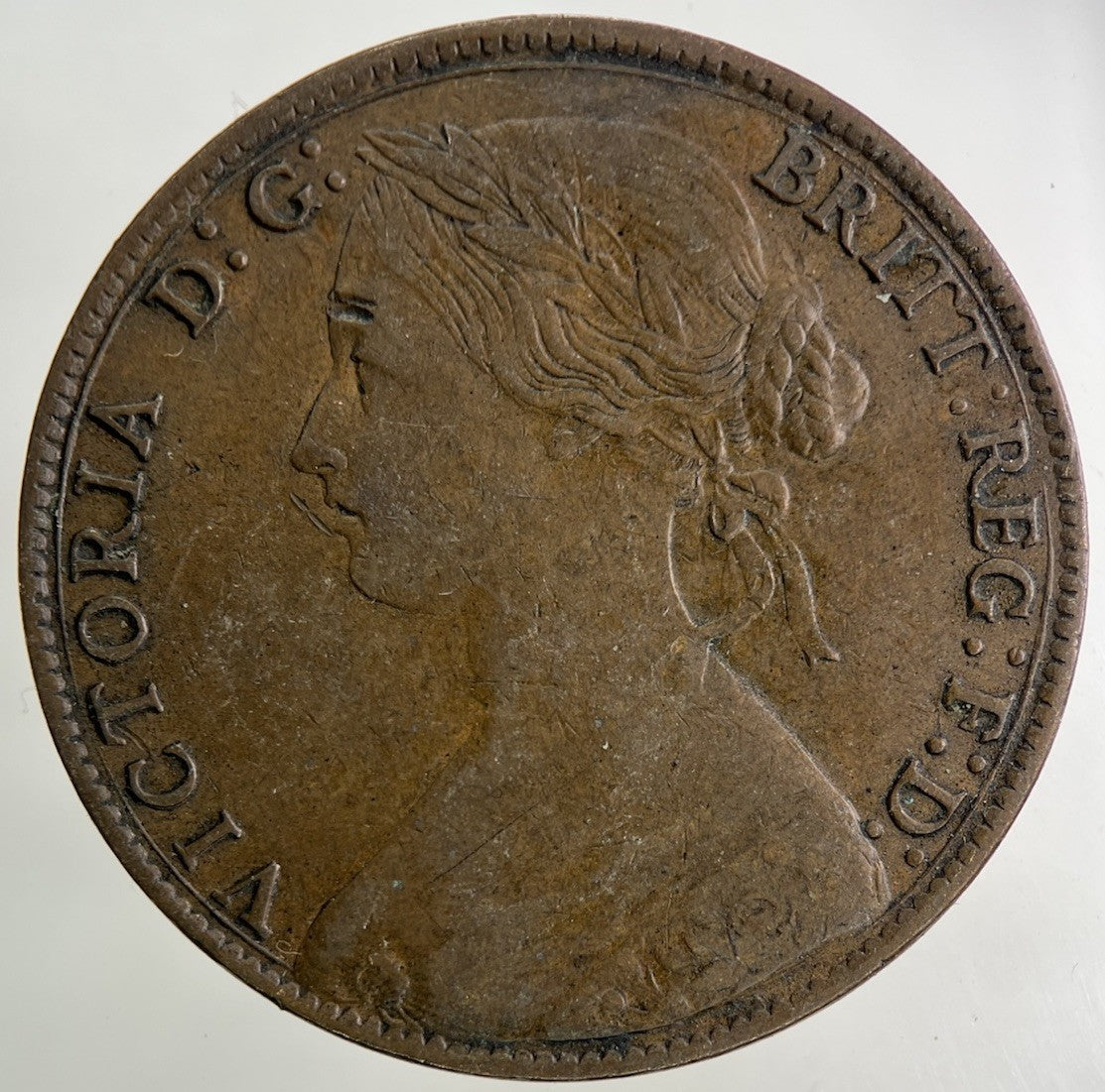 1860 Victoria One Penny Coin | Fine Collectable Grade