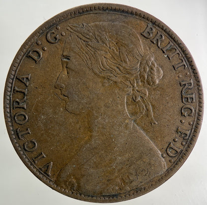 1860 Victoria One Penny Coin | Fine Collectable Grade